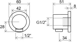 Шланговое подключение Ravak 701.00, хром (X07P004)