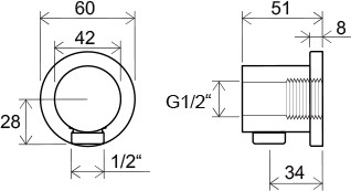 Шланговое подключение Ravak 701.00, хром (X07P004)