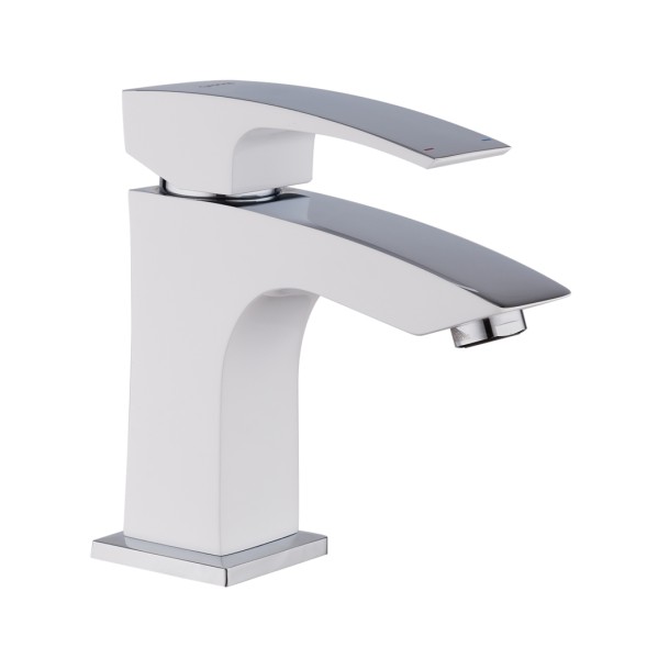 Смеситель для раковины 35к G1007-7 GAPPO литой, п/гайку, БЕЛЫЙ-ХРОМ - G1007-7 