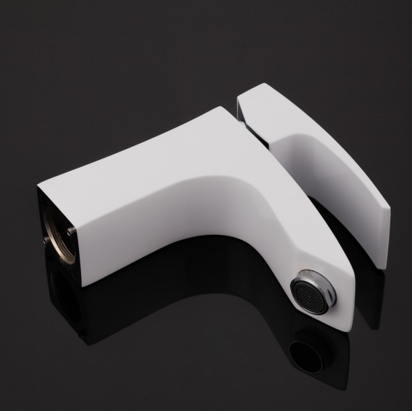 Смеситель для раковины 35к G1007-7 GAPPO литой, п/гайку, БЕЛЫЙ-ХРОМ - G1007-7 