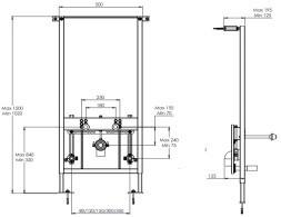 Сет AZARIO Инсталляция для Биде + подвесное биде Azario Grado чёрный матовый (AZ-8040-1001/F-0053-0025+AZ-0046-BN SP)