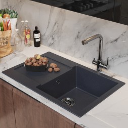 Мойка ML-GM31 КОМФОРТ с крылом, антрацит (343), 770*500*190мм - 00-00009503