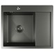 Мойка настол.монтаж 60х50 (3,0) лев. вып 3 1/2  MIXLINE PRO 20см с сифоном (черный графит) - 552926 