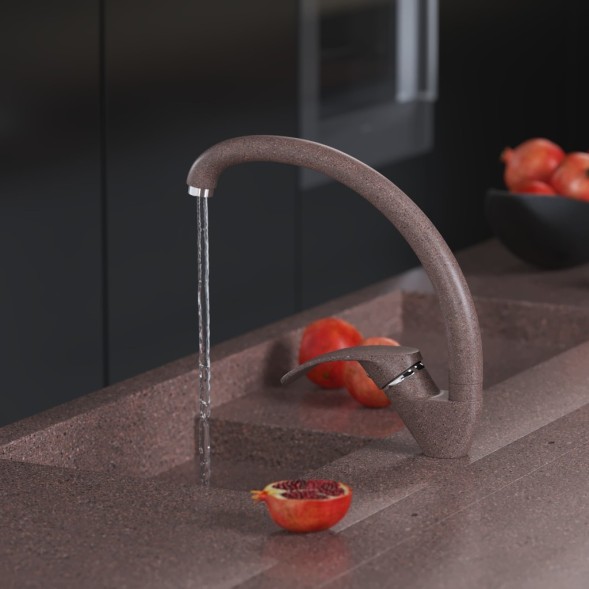 Смеситель для кухни 35к MIXLINE ML-GS02 (307) терракотовый высок. излив - 00-00000588 