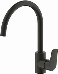 Смеситель Bravat Rhein для кухонной мойки, черный (F7429564BW-ENG)