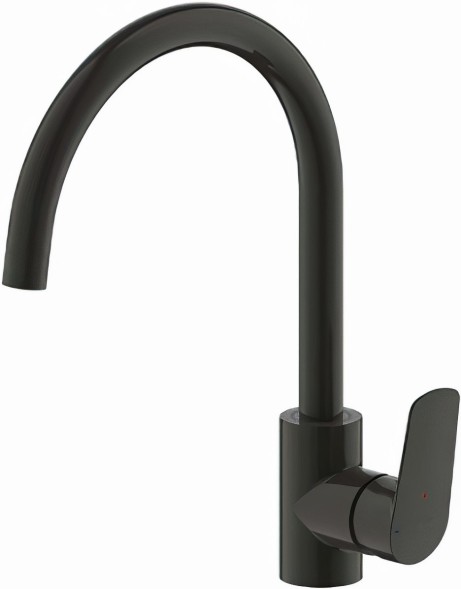Смеситель Bravat Rhein для кухонной мойки, черный (F7429564BW-ENG)
