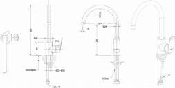 Смеситель Bravat Rhein для кухонной мойки, черный (F7429564BW-ENG)