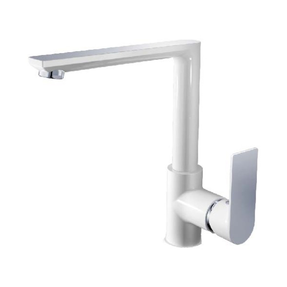 Смеситель для кухни 35к HB70505-8 HAIBA боковая б/отв п/гайку БЕЛЫЙ/ХРОМ - HB70505-8 