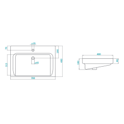 Раковина AQUATON ТИГОДА 70, белая (1WH302083)