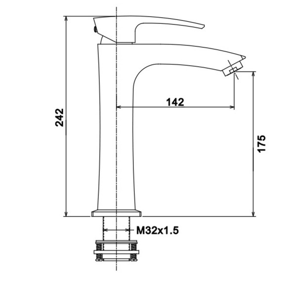 Смеситель для раковины 35к G1007-72 GAPPO высокий, литой, п/гайку, ХРОМ - G1007-72 