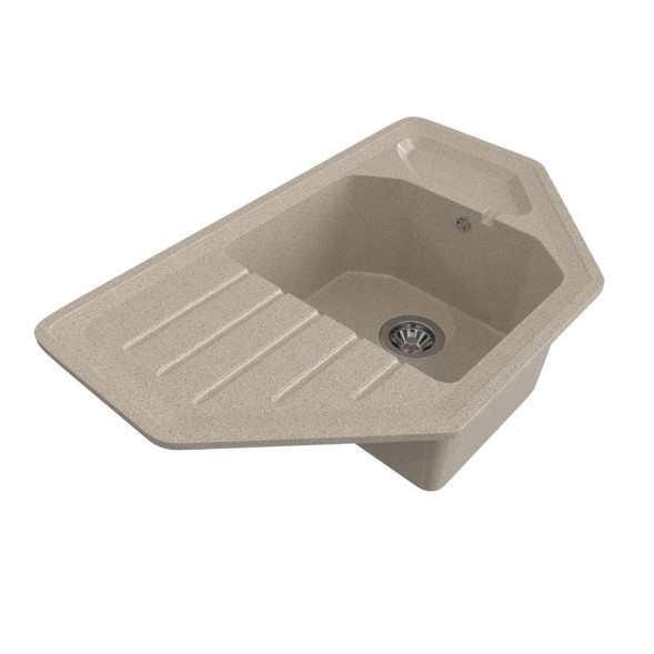 Мойка ML-GMS17 СТАНДАРТ угловая с крылом, песочный (302), 780*485*190мм - 00-00002375 