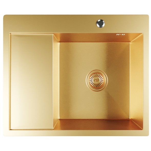 Мойка настол.монтаж 60х50 (3,0) прав. вып 3 1/2  MIXLINE PRO 20см с сифоном (золото) - 552927 