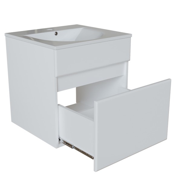Тумба д/ванной &amp;quot;БРИКС-50&amp;quot; подвесная под раковину &amp;quot;Breeze 50&amp;quot; мебельный (Sanita Luxe) (ПВХ) - 555003 