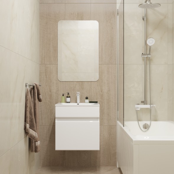 Тумба д/ванной &amp;quot;БРИКС-50&amp;quot; подвесная под раковину &amp;quot;Breeze 50&amp;quot; мебельный (Sanita Luxe) (ПВХ) - 555003 