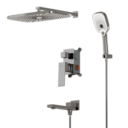 Душевая система 35к MIXLINE ML42-083 "Pure" лейка "Тропический душ" встраиваемая ХРОМ - ML42-083