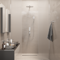 Душевая система 35к MIXLINE ML42-083 "Pure" лейка "Тропический душ" встраиваемая ХРОМ - ML42-083