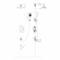 Душевая система 35к MIXLINE ML42-083 "Pure" лейка "Тропический душ" встраиваемая ХРОМ - ML42-083