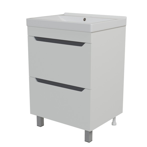 Тумба д/ванной &amp;quot;Лайн-60&amp;quot; 2 ящика под раковину Fest-60 (Sanita Lux) (ПВХ) - 555470 
