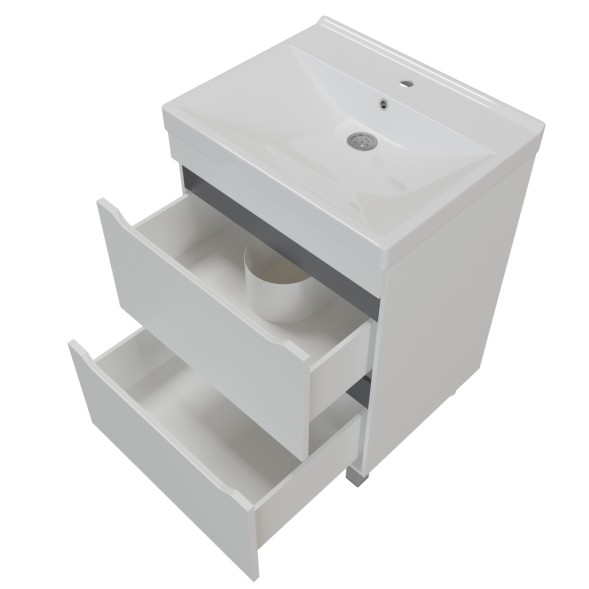 Тумба д/ванной &amp;quot;Лайн-60&amp;quot; 2 ящика под раковину Fest-60 (Sanita Lux) (ПВХ) - 555470 