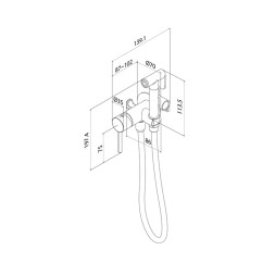 Смеситель с гигиенической лейкой 25к IDDIS 005BCR0i08 встраиваемый ХРОМ матовый - 005BCR0i08