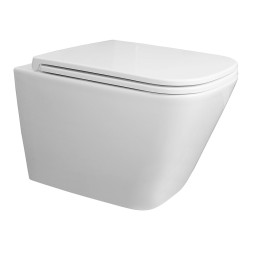 Унитаз подвесной Azario Teramo 340х490х350 безободковый, система слива "Скрытое торнадо",  в комплекте с сидением микролифт (AZ-0052-UQ3)