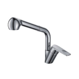 Смеситель для кухни душ 40к L6040 Ledeme б/отв выдвижная лейка, латунь - L6040