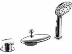 Смеситель на борт ванны Bravat Niagara на три отверстия, керамический картридж, хром (F5140197CP-RUS)