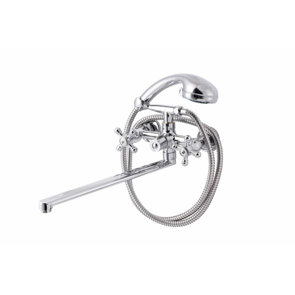 Смеситель для ванны и раковины 1/2 кер ПРОФСАН ПСМ-159-К89 &amp;quot;СТАНДАРТ А&amp;quot; эксцентрики&amp;quot;РУС&amp;quot;, КРЕСТ ХРОМ - PSM-159-89 