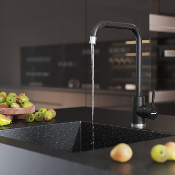 Смеситель для кухни 35к MIXLINE ML-GS12 (343) антрацит высок. излив - ML-GS12 (343) 