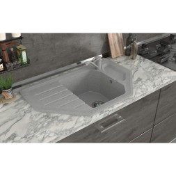 Мойка ML-GMS17 СТАНДАРТ угловая с крылом, светло-серый (310), 780*485*190мм - 00-00002374 