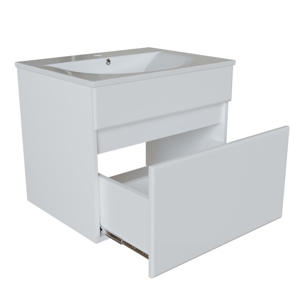 Тумба д/ванной &amp;quot;БРИКС-60&amp;quot; подвесная под раковину &amp;quot;Breeze 60&amp;quot; мебельный (Sanita Luxe) (ПВХ) - 555004 