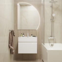 Тумба д/ванной &amp;quot;БРИКС-60&amp;quot; подвесная под раковину &amp;quot;Breeze 60&amp;quot; мебельный (Sanita Luxe) (ПВХ) - 555004 