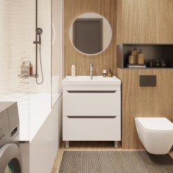 Тумба д/ванной &amp;quot;Лайн-70&amp;quot; 2 ящика под раковину Марго-70 (MIXLINE) (ПВХ) - 555471 