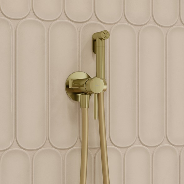 Смеситель с гигиенической лейкой  25к IDDIS 005MGR0i08 встраиваемый ЗОЛОТО матовый - 005MGR0i08 