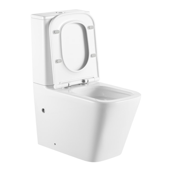 Унитаз-компакт Azario Terra 610х365х835 напольный, безободковый, система смыва &amp;quot;Скрытое торнадо&amp;quot;, в комплекте с быстросъемным сиденьем микролифт (AZ-6003-A)