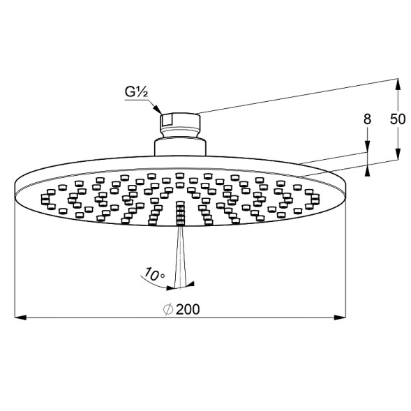 Верхний душ KLUDI A-QA круглый, 200 мм, хром (6432005-00)