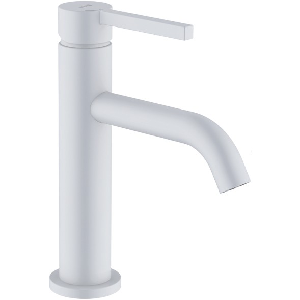 Смеситель для раковины Kludi Nova Fonte Pura с донным клапаном, керамический картридж, белый матовый (202885315)