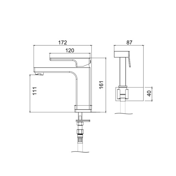 Смеситель для раковины 35к G1017-1 GAPPO литой, с гигиенической лейкой, БЕЛЫЙ-хром - G1017-1 