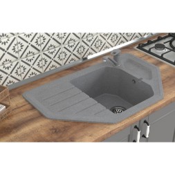 Мойка ML-GMS17 СТАНДАРТ угловая с крылом, темно-серый (309), 780*485*190мм - 00-00002613 