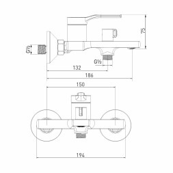 Смеситель для ванны 35k MIXLINE ML40-01 "Flat" - ML40-01