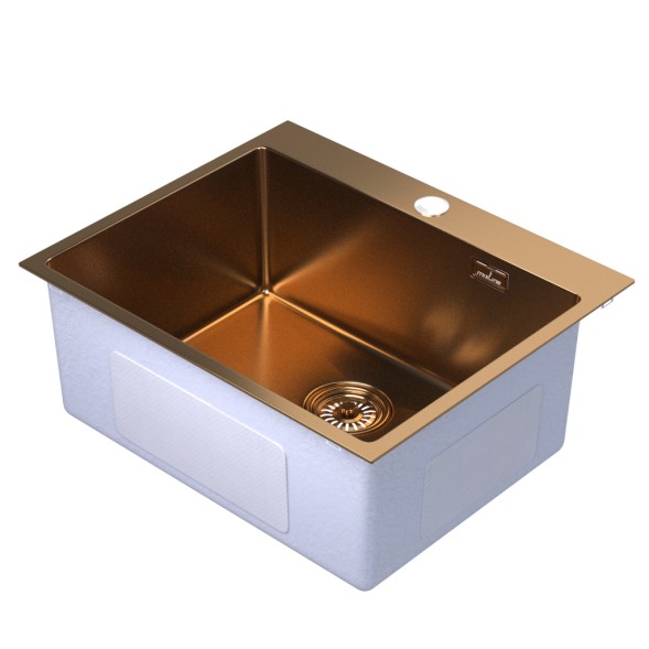 Мойка настол.монтаж 60х50 (3,0) вып 3 1/2  MIXLINE PRO 22см с сифоном (бронза) - 555135 