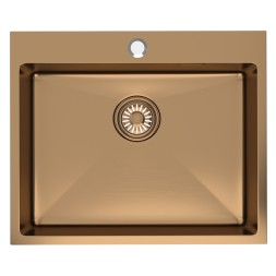 Мойка настол.монтаж 60х50 (3,0) вып 3 1/2 MIXLINE PRO 22см с сифоном (бронза) - 555135