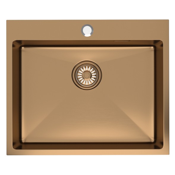 Мойка настол.монтаж 60х50 (3,0) вып 3 1/2  MIXLINE PRO 22см с сифоном (бронза) - 555135 