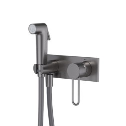 Смеситель с гигиенической лейкой 35к IDDIS DUNGMV0i08 "Duna" встраиваемый, ГРАФИТ мат. - DUNGMV0i08