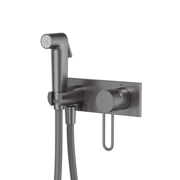 Смеситель с гигиенической лейкой 35к IDDIS DUNGMV0i08 &amp;quot;Duna&amp;quot; встраиваемый, ГРАФИТ мат. - DUNGMV0i08 