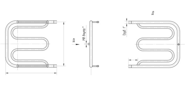 Полотенцесушитель ТРУГОР ПМ 1 60х60 1&amp;quot; ПОЛКА ФОКСТРОТ-1 - 00000106 