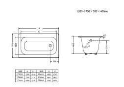 Ванна чугунная  Goldman Classic 160х70х40, с ножками, без ручек