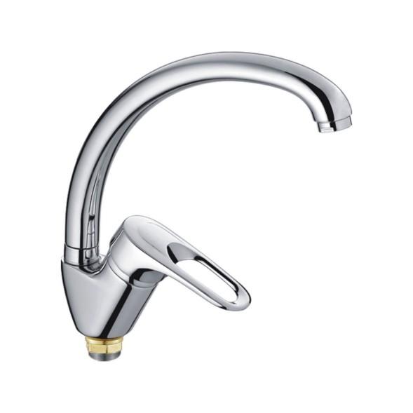 Смеситель для кухни 40к CN4104-2 CRON высокий пов. излив, п/гайку, ХРОМ - CN4104-2 