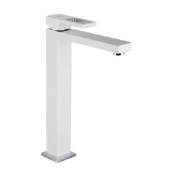 Смеситель для раковины 35к G1017-2 GAPPO литой, высокий, БЕЛЫЙ-ХРОМ - G1017-2 