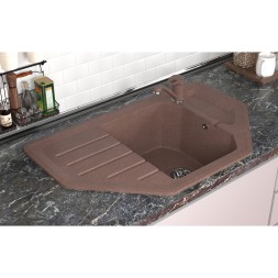 Мойка ML-GMS17 СТАНДАРТ угловая с крылом, терракот (307), 780*485*190мм - 00-00002376 